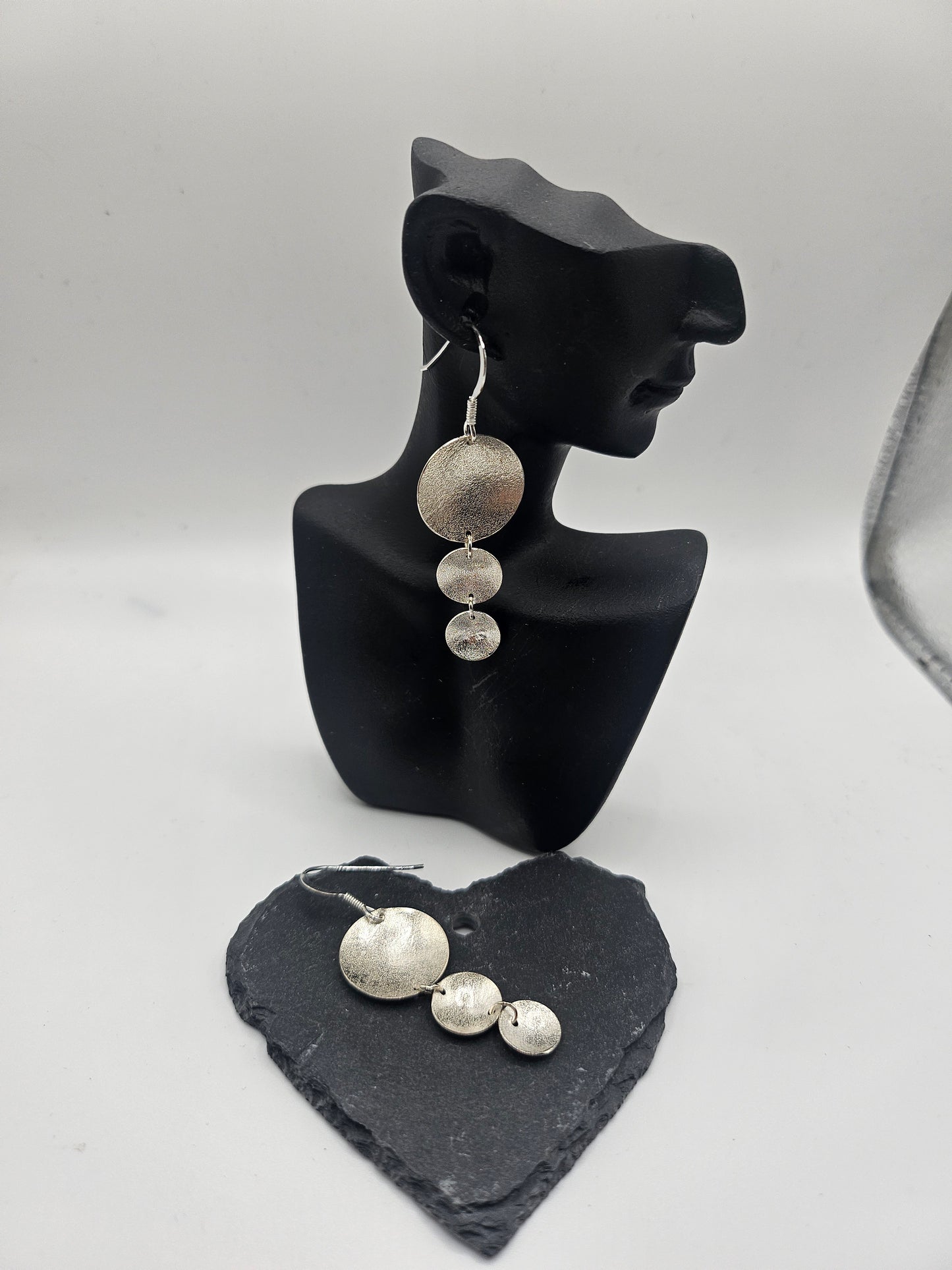 Sterling Silver Circle Drop Earrings