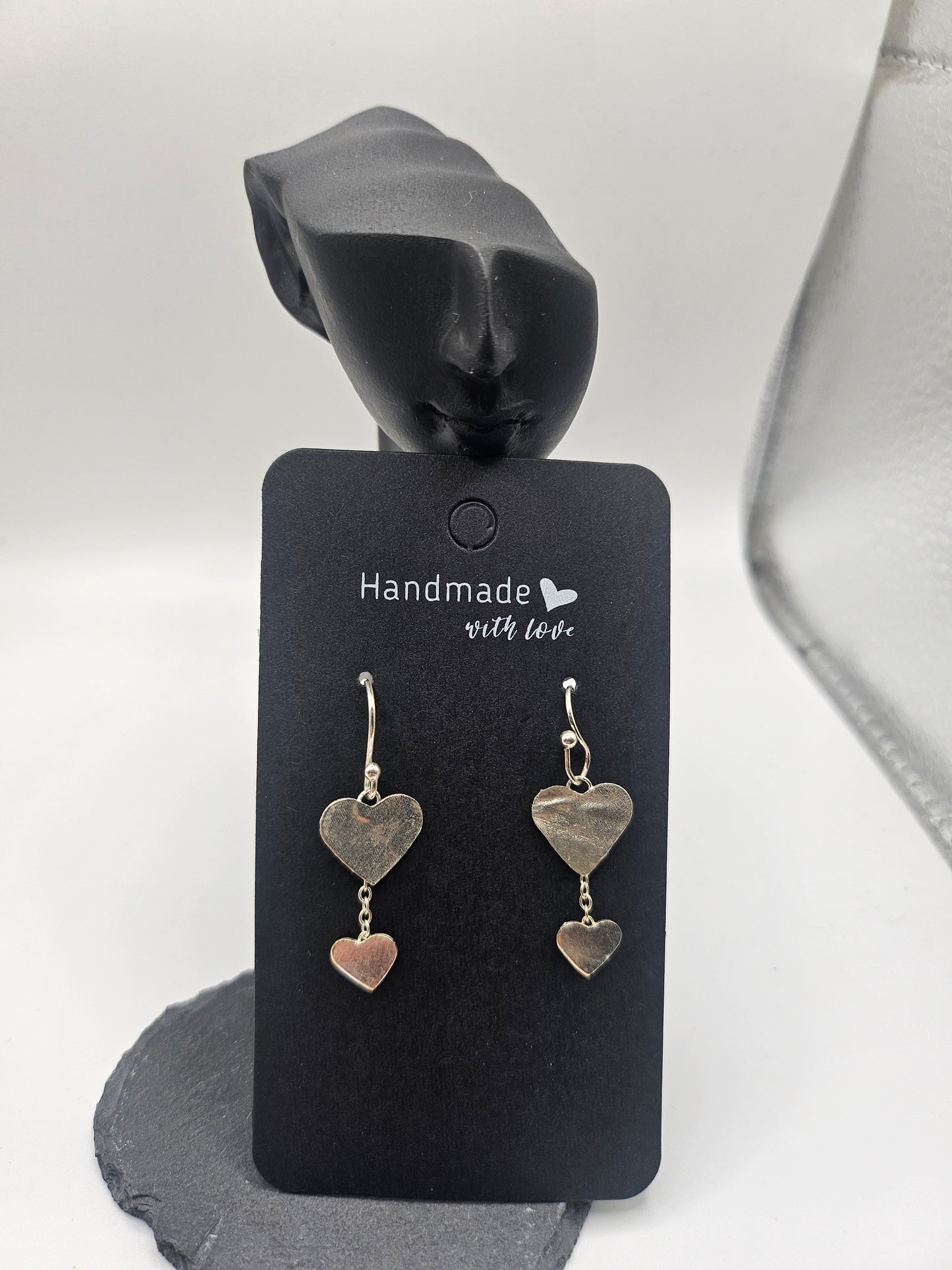 Sterling Silver Love Heart Drop Earrings