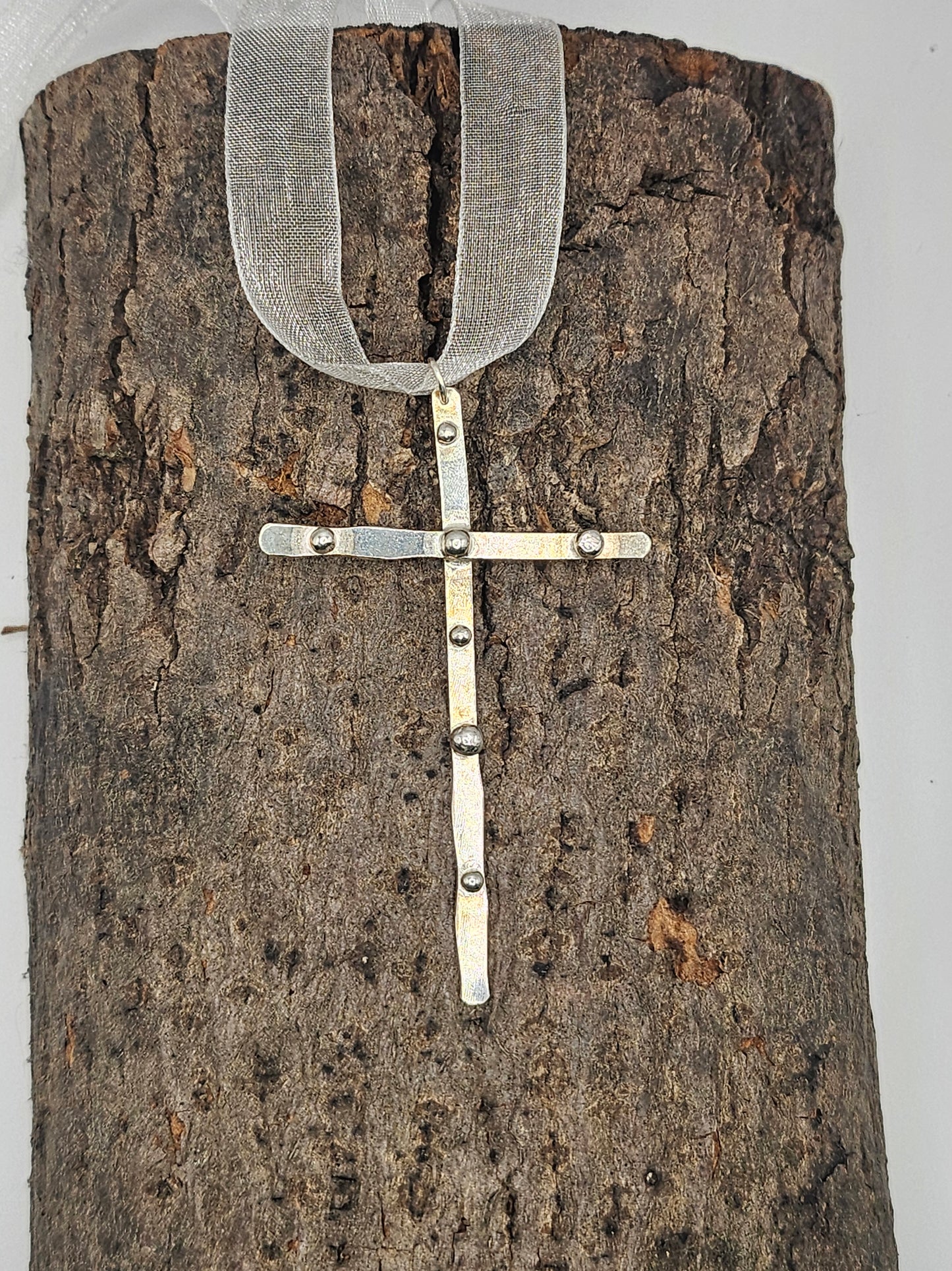 Sterling Silver Cross Pendant Choker