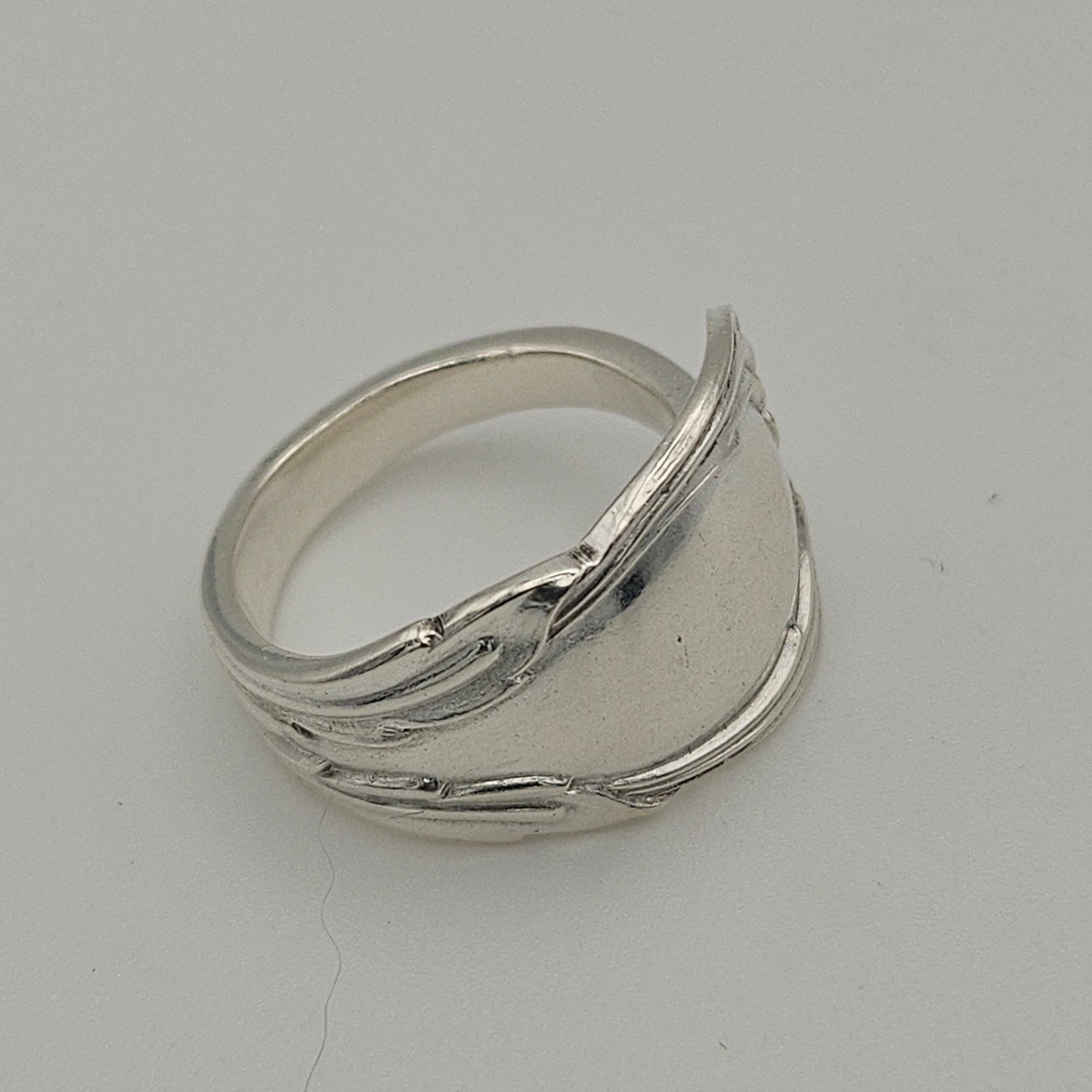 Sterling silver antique spoon handle ring
