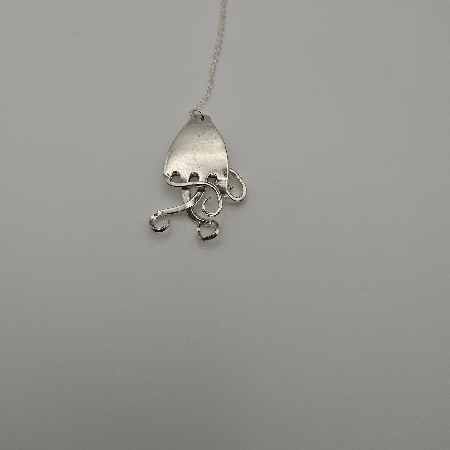 Sterling silver child's fork pendant