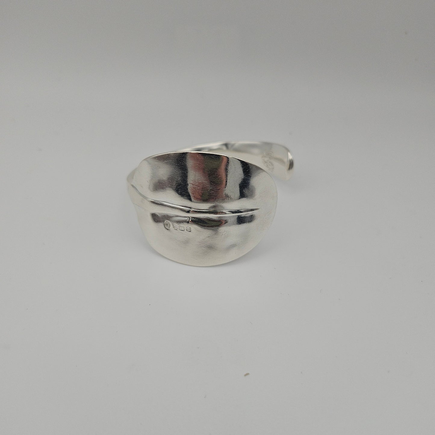 Sterling silver rat tail patterened spoon cuff bangle