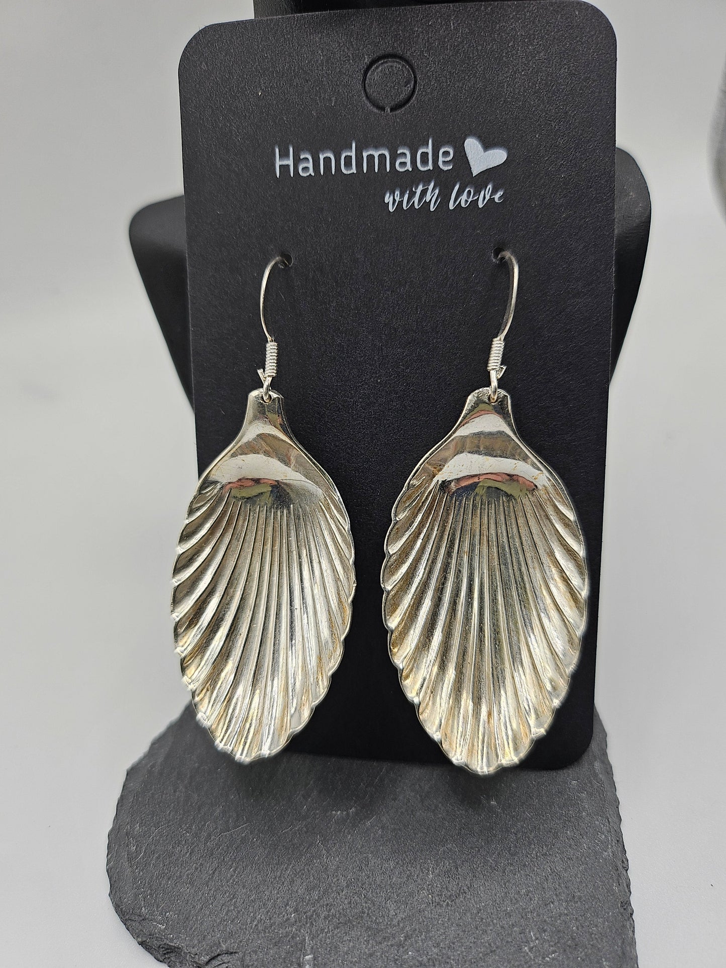 Sterling Silver Shell Spoon Earring