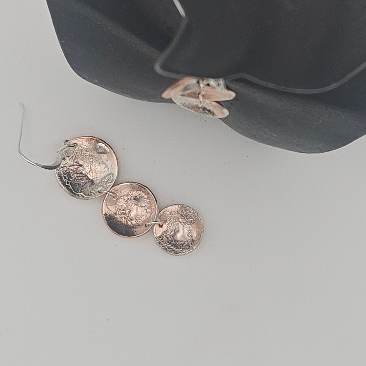 Sterling silver and copper earrings