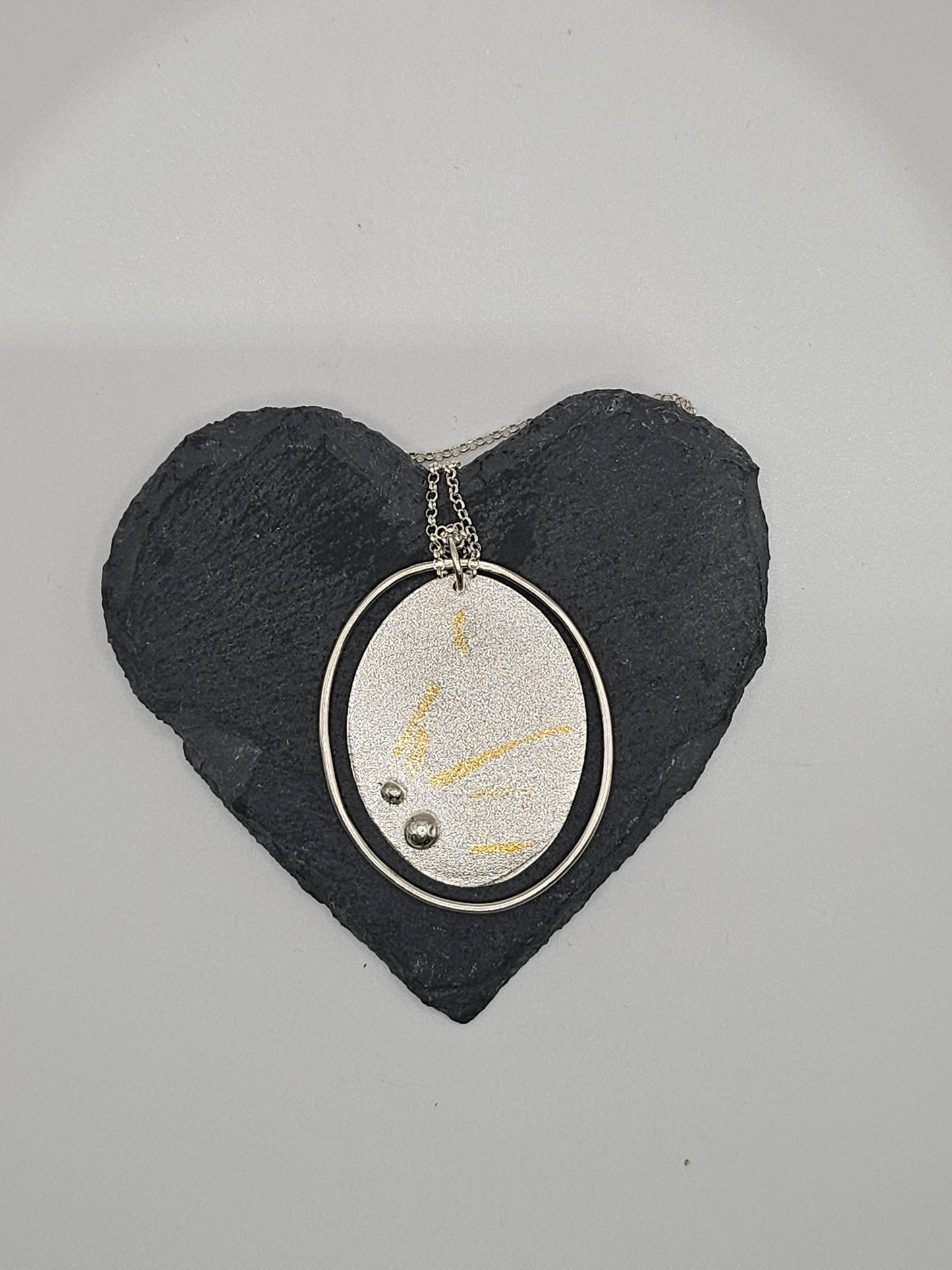 Sterling Silver and Keum-Boo Necklace