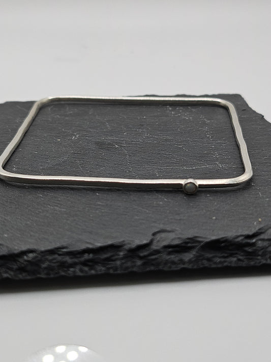 Sterling Silver Square Bangle