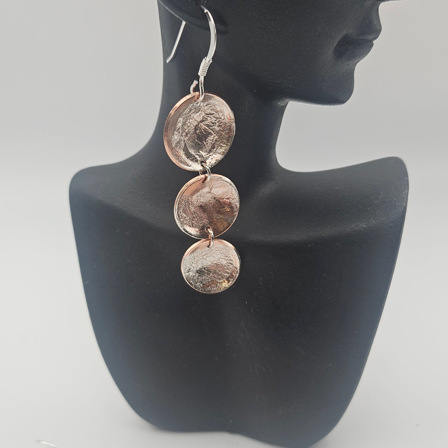 Sterling silver and copper earrings