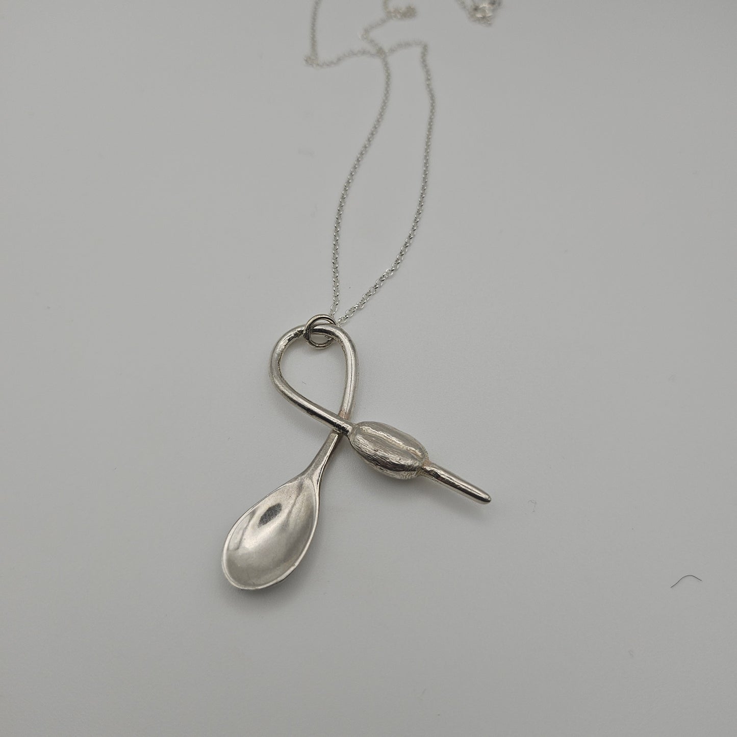 Sterling silver coffee bean pendant