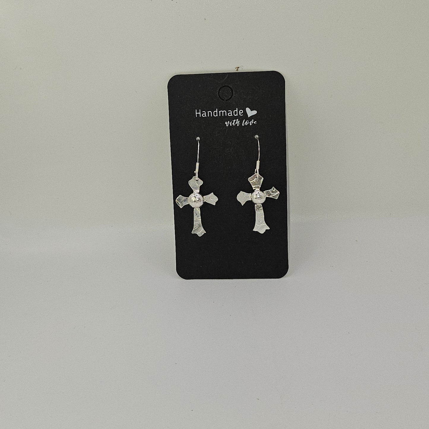 Sterling silver cross earrings