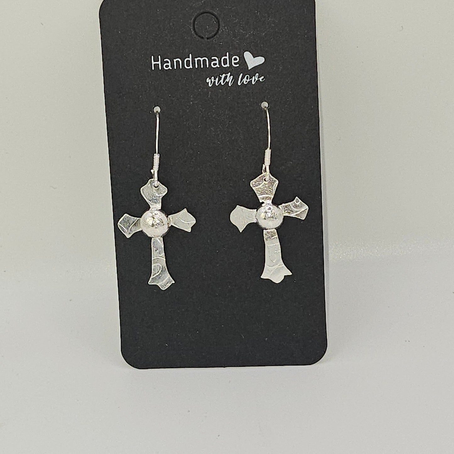 Sterling silver cross earrings