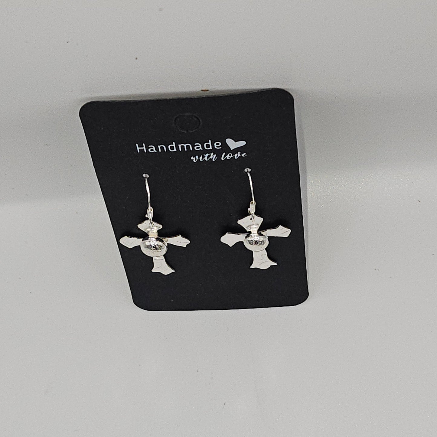 Sterling silver cross earrings