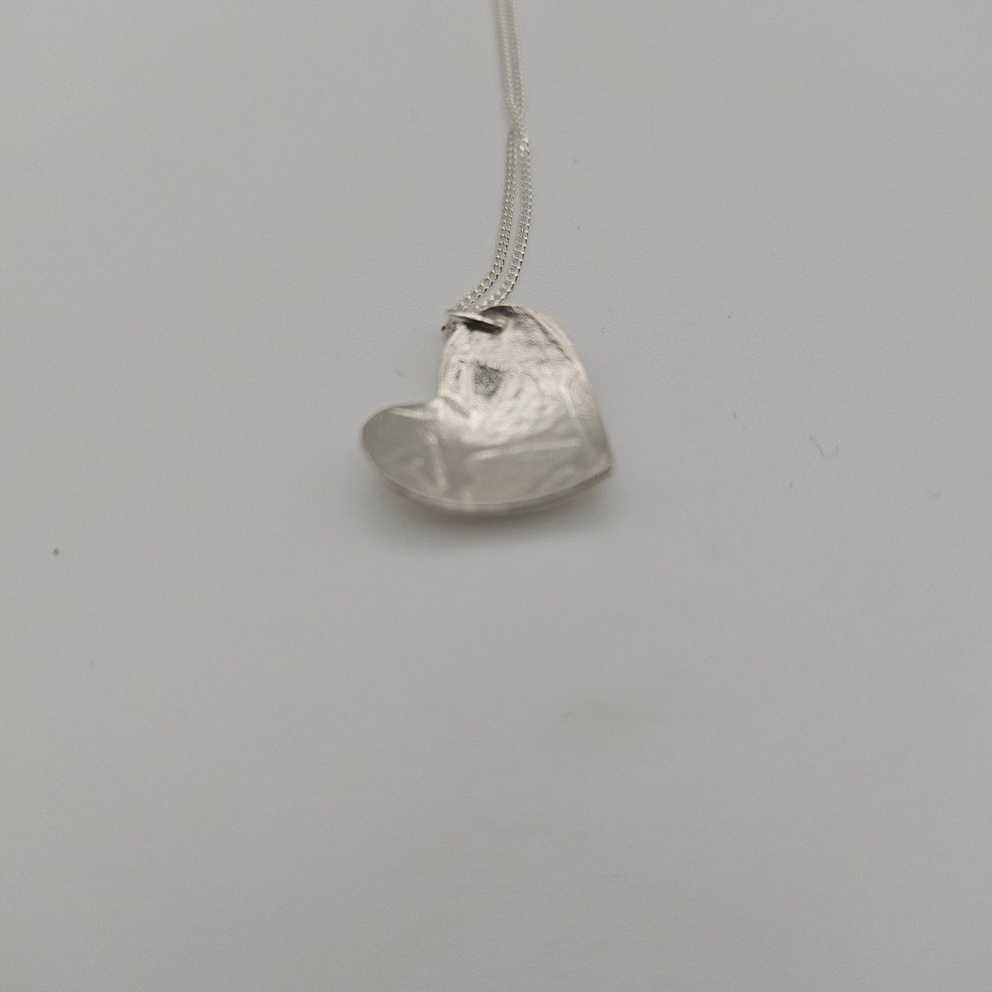 Sterling silver  domed love heart pendant