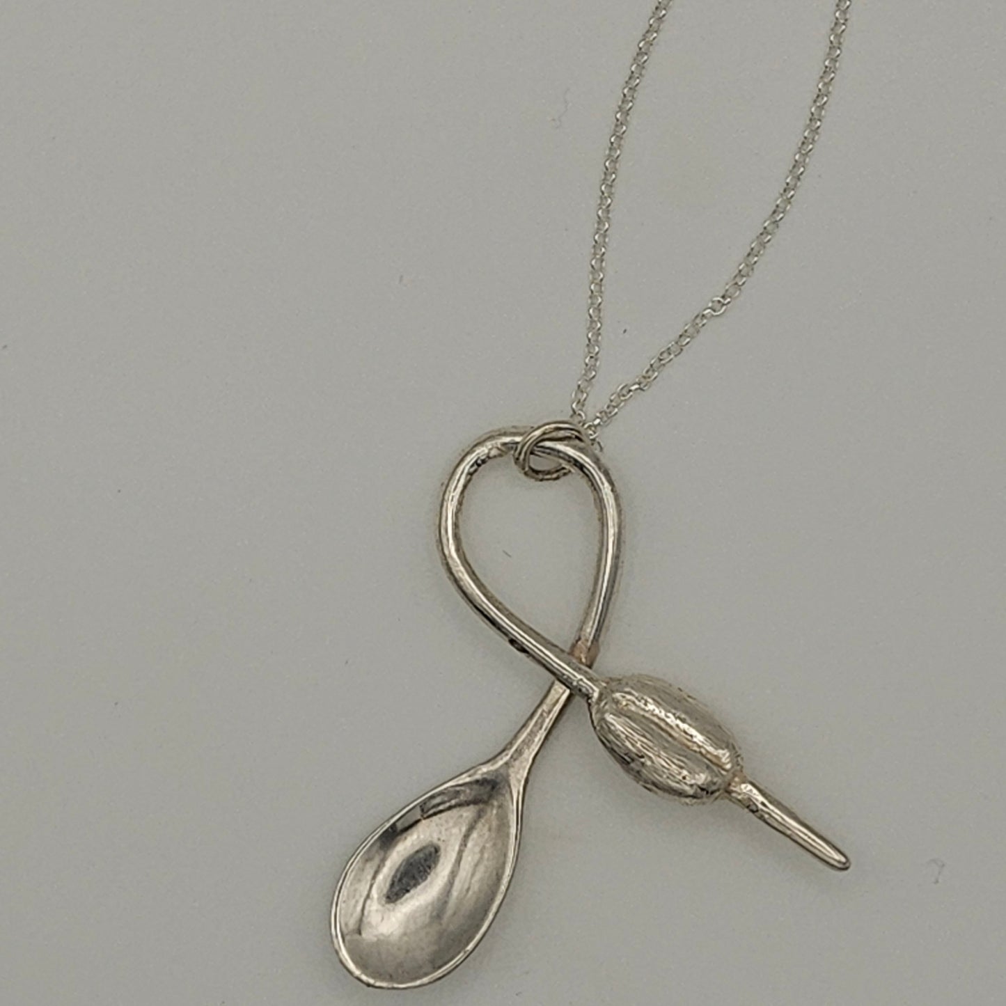 Sterling silver coffee bean pendant