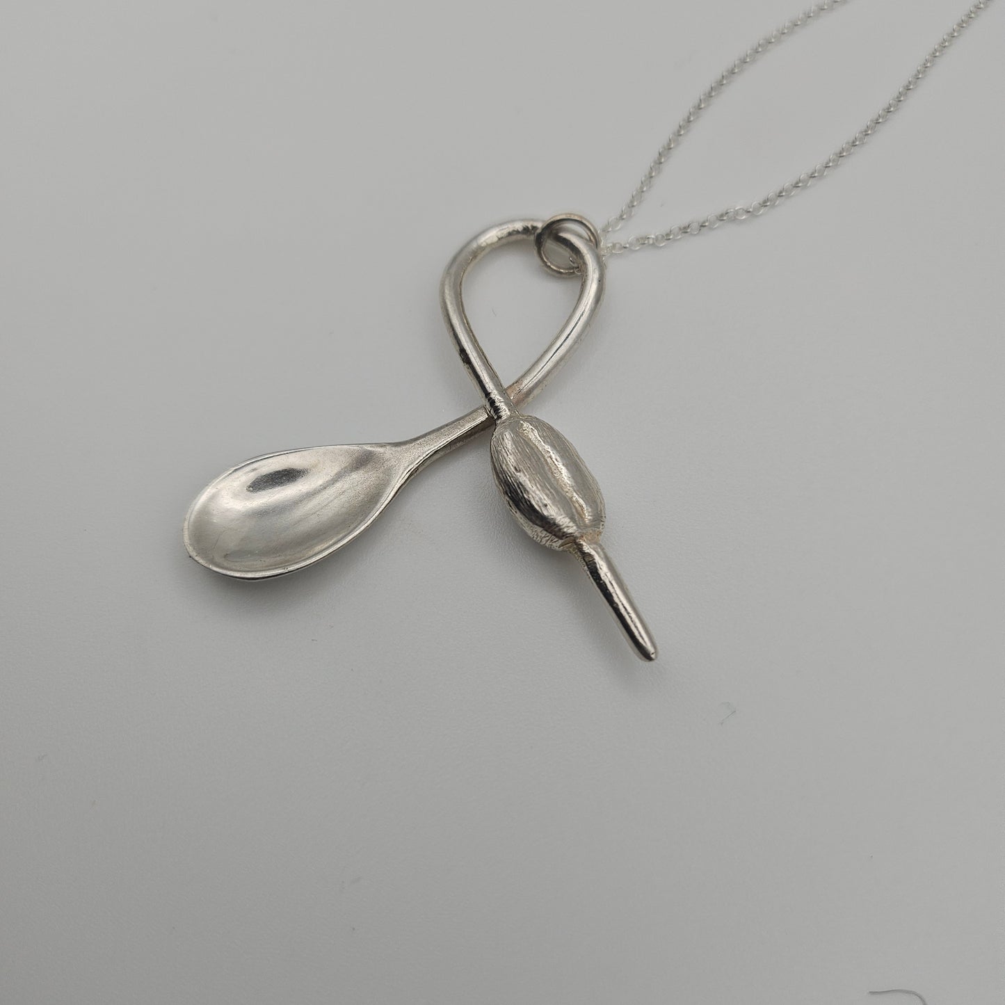 Sterling silver coffee bean pendant