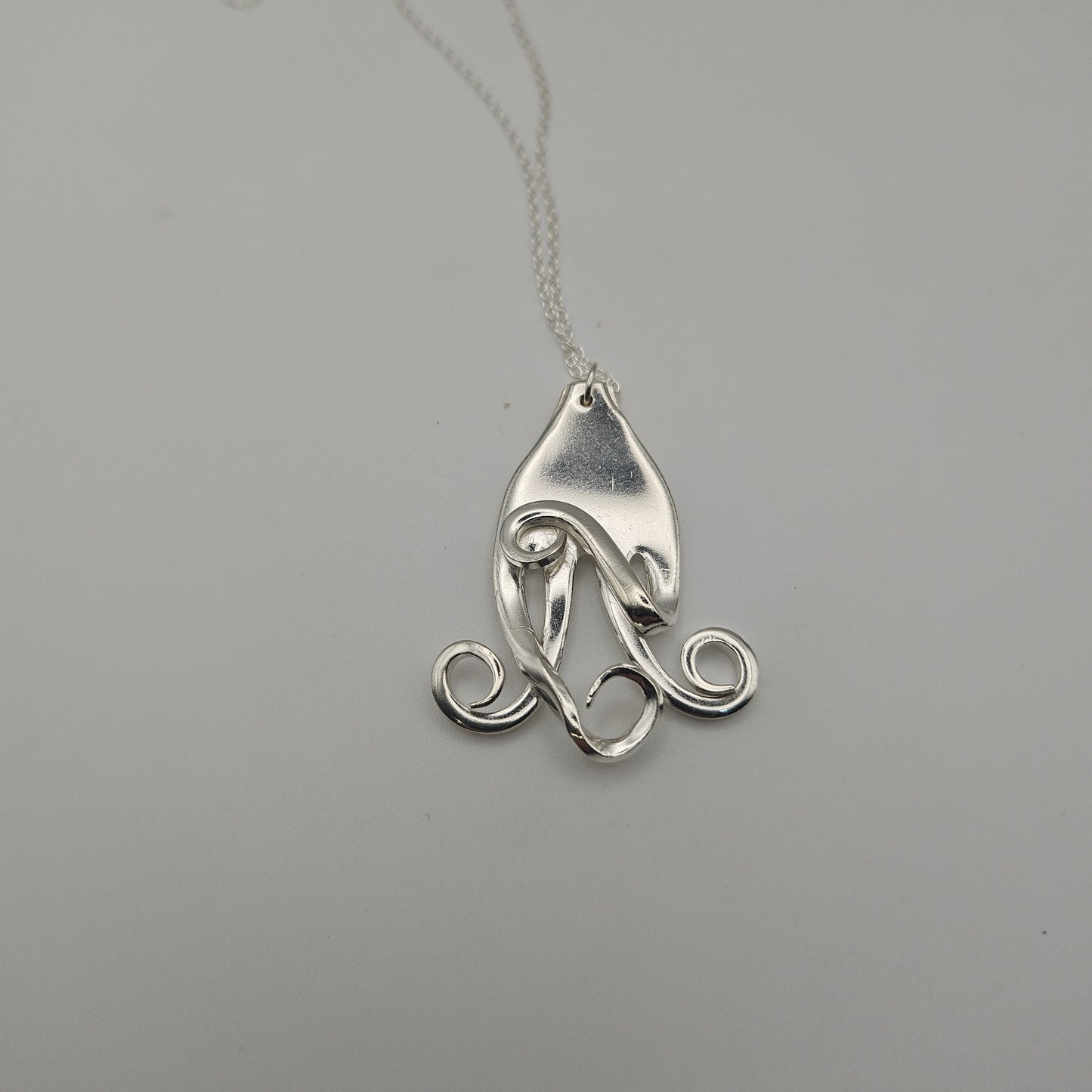 Sterling silver fork pendant