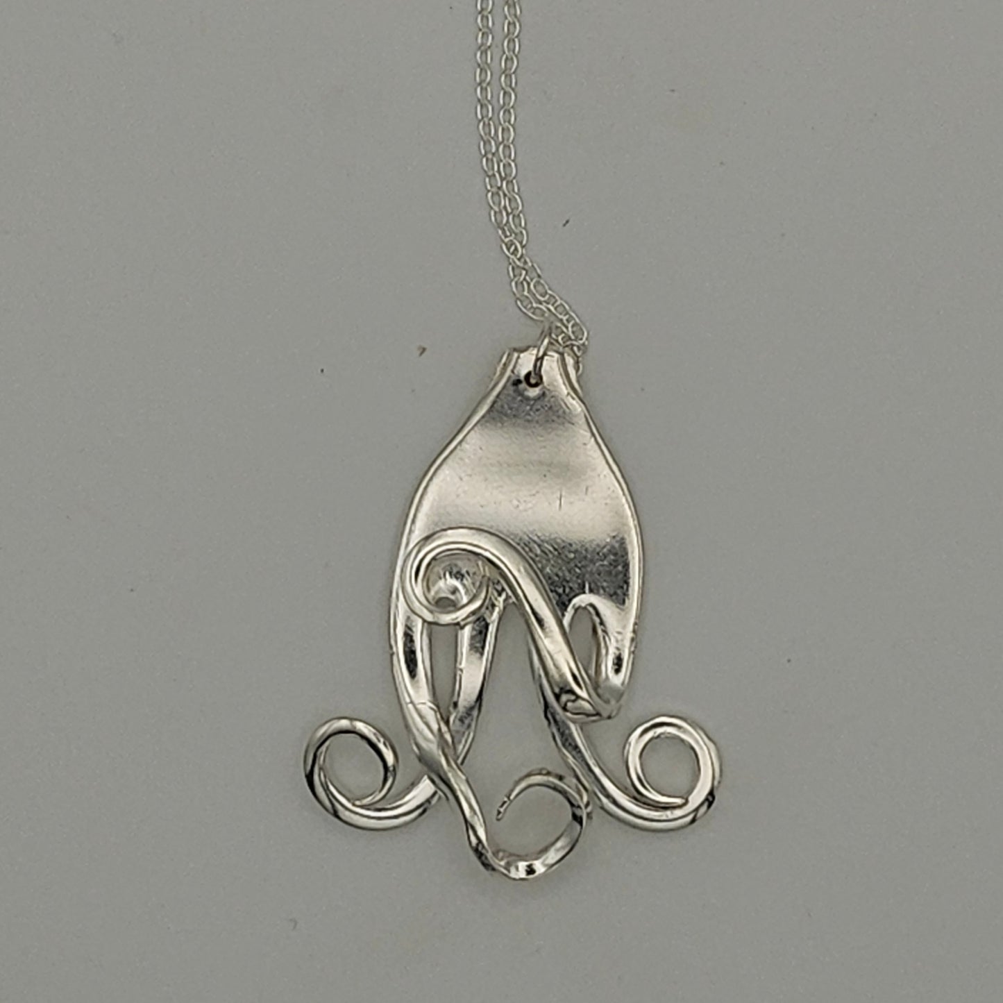 Sterling silver fork pendant