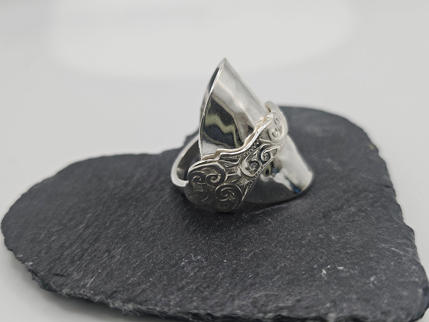 Sterling Silver Curved Spoon Ring