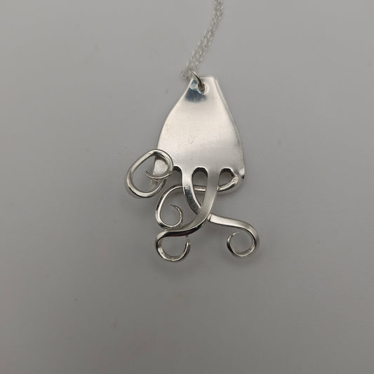 Sterling silver child's fork pendant
