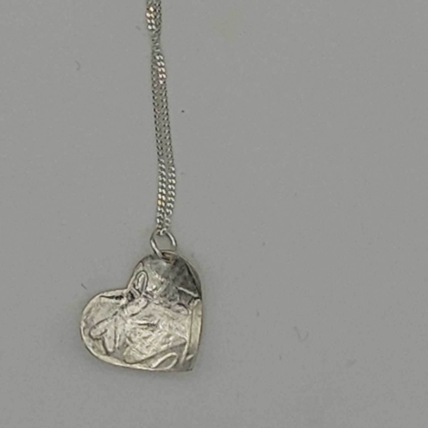 Sterling silver  domed love heart pendant