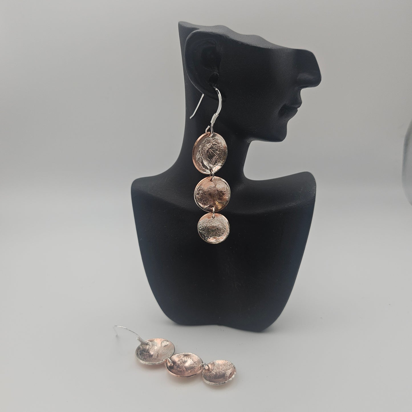 Sterling silver and copper earrings