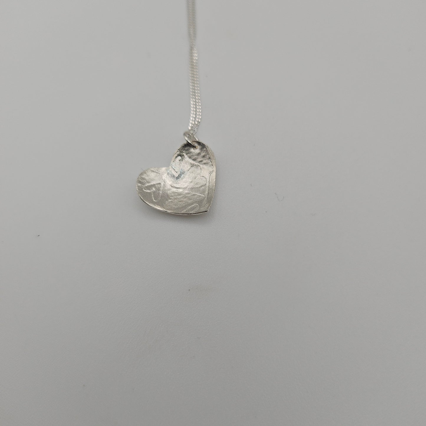 Sterling silver  domed love heart pendant