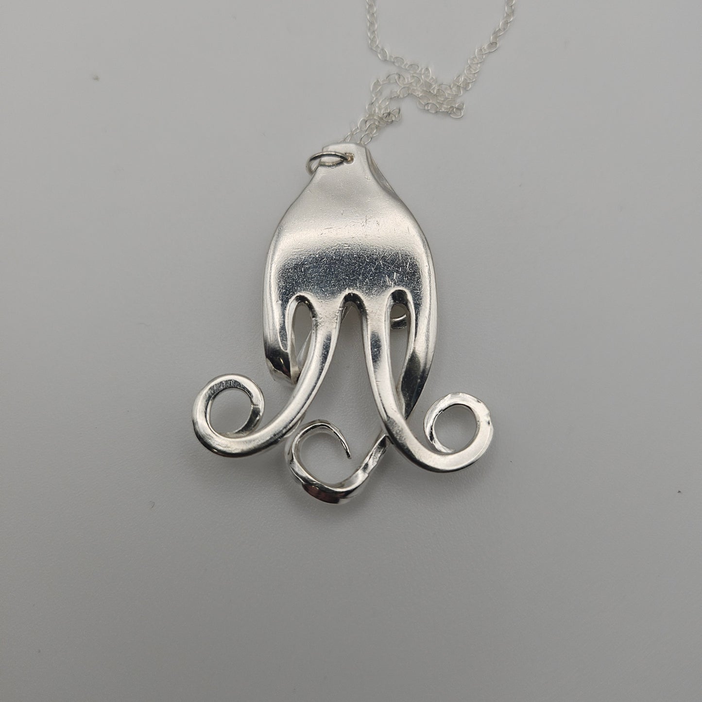 Sterling silver fork pendant