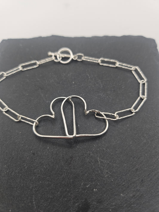 Sterling Silver Love Heart Bracelet